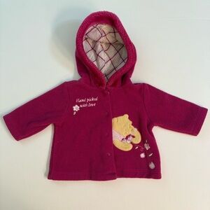 Vintage Disney Winnie the Pooh, baby girls 0/3 months fleece, embroidered jacket